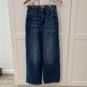 Low Super Baggy Dark Blue Denim Jeans - 26